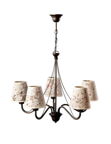 Żyrandol prowansalski KATRIN 5 WENGE/ AB KWIAT...