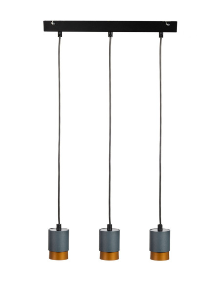 LAMPA Soul 3L SZARY PERŁOWY/MIEDŹ/CZARNA STRUKTURA