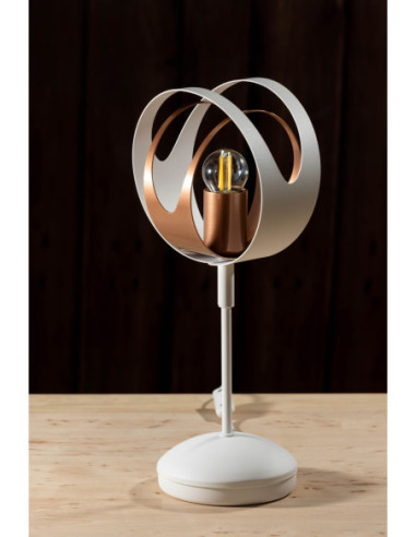 Lampa Stołowa SELENA w kolorze biało-miedzianym