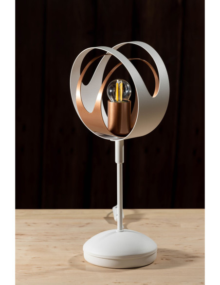 Lampa Stołowa SELENA w kolorze biało-miedzianym