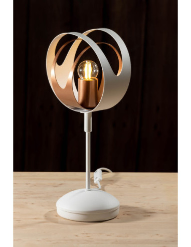 Lampa Stołowa SELENA w kolorze biało-miedzianym