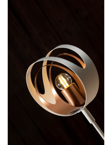 Lampa Stołowa SELENA w kolorze biało-miedzianym