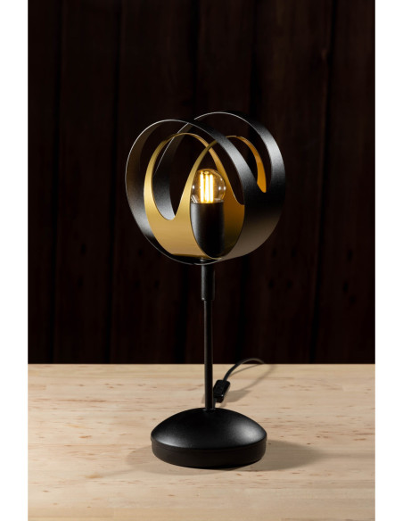 Lampa Stołowa SELENA w kolorze czarno-złotym