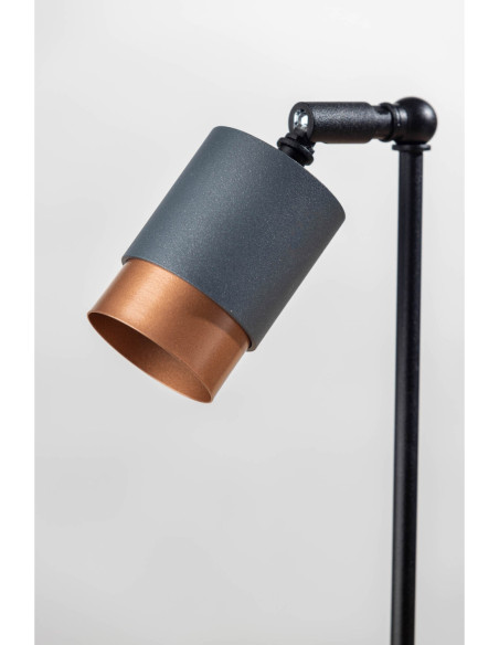 LAMPA GABINETOWA Soul  SZARY PERŁOWY/MIEDŹ/CZARNA STRUKTURA