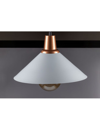 LAMPA WISZĄCA REILING XXL/1/SZARO-SREBRNA/MIEDŹ