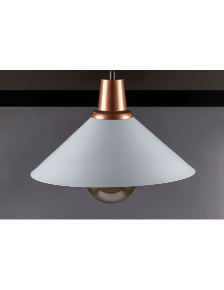 LAMPA WISZĄCA REILING XXL/1/SZARO-SREBRNA/MIEDŹ