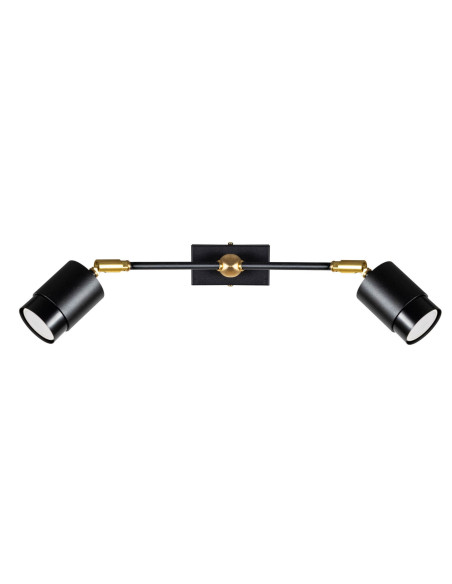 SOUL KINKIET 2P CZARNA STR./CZARNY GŁADKI/MOSIĄDZ