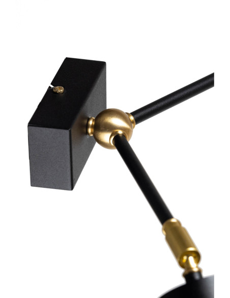 SOUL KINKIET 2P CZARNA STR./CZARNY GŁADKI/MOSIĄDZ