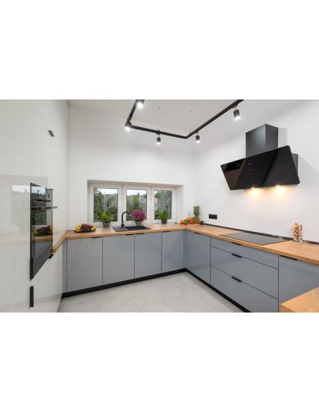 SOUL KINKIET 2P CZARNA STR./CZARNY GŁADKI/MOSIĄDZ