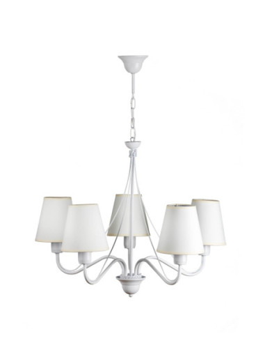 Żyrandol prowansalski KATRIN 5 AB BIAŁY /ECRU