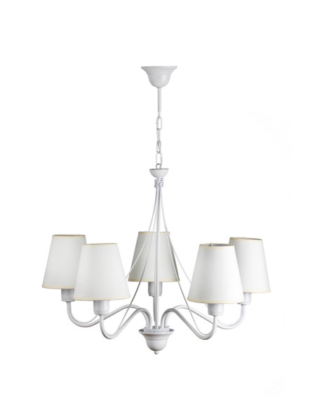 Żyrandol prowansalski KATRIN 5 AB BIAŁY /ECRU