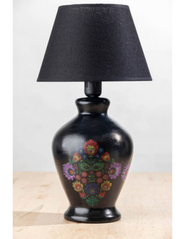 LAMPA CERAMICZNA FOLK CZARNA /4440/DECOR /...
