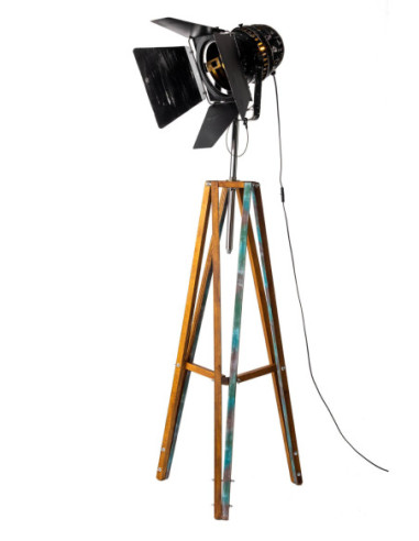 Lampa Podłogowa Kolonialna TRIPOD REFLEKTOR Z...