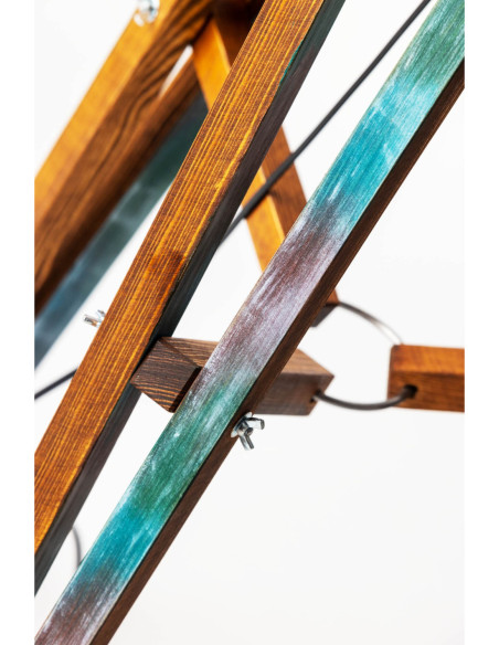 Lampa Podłogowa Kolonialna TRIPOD REFLEKTOR Z SKRZYDEŁKAMI/Handmade