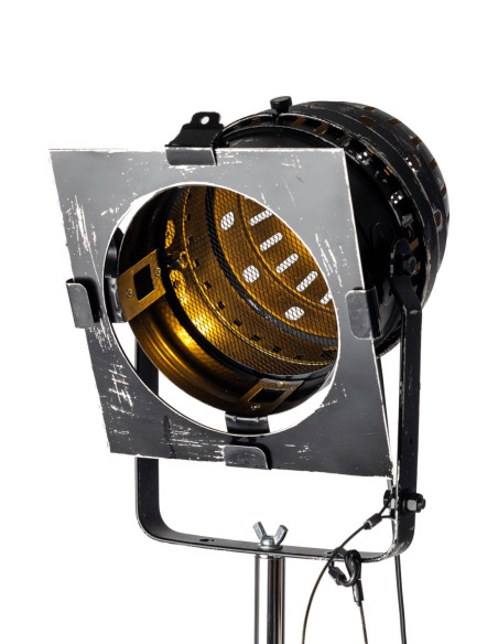 Lampa Podłogowa Kolonialna TRIPOD REFLEKTOR CZARNY/Handmade