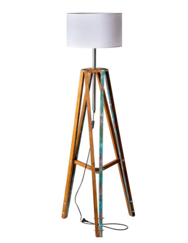 Lampa Podłogowa Kolonialna TRIPOD ABAŻUR...