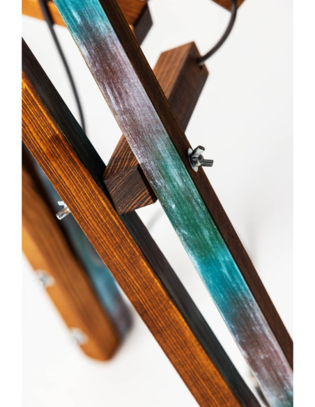 Lampa Podłogowa Kolonialna TRIPOD ABAŻUR BIAŁY/Handmade