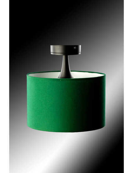 Lampa sufitowa ZIELONA BUTELKA / czarny/abażur FI-30 cm