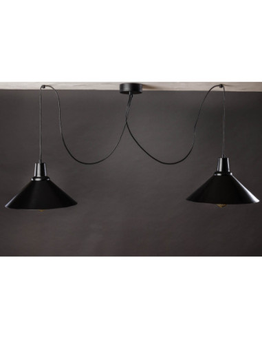 LAMPA WISZĄCA REILING XXL/1/2LP BLACK & BLACK