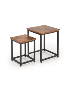ELZA zestaw 2 ław, orzechowy / czarny (1p 1szt)