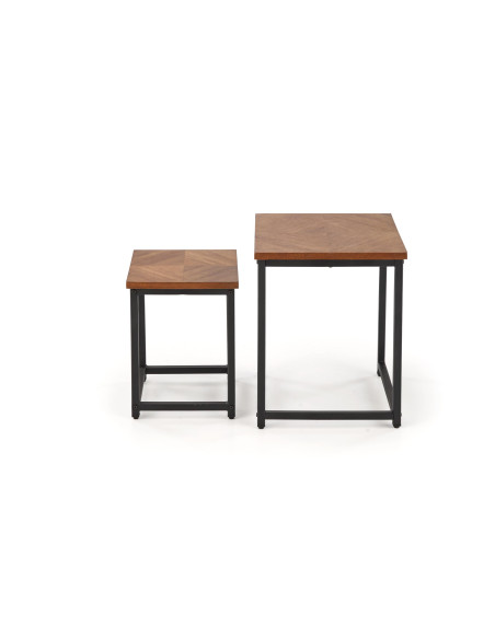 ELZA zestaw 2 ław, orzechowy / czarny (1p 1szt)