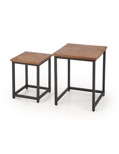 ELZA zestaw 2 ław, orzechowy / czarny (1p 1szt)