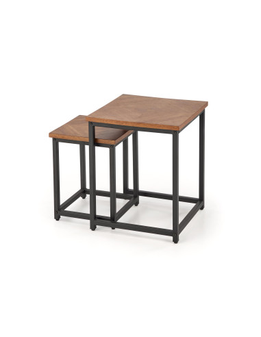 ELZA zestaw 2 ław, orzechowy / czarny (1p 1szt)