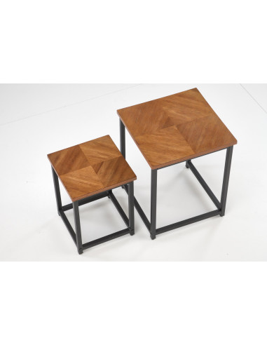 ELZA zestaw 2 ław, orzechowy / czarny (1p 1szt)