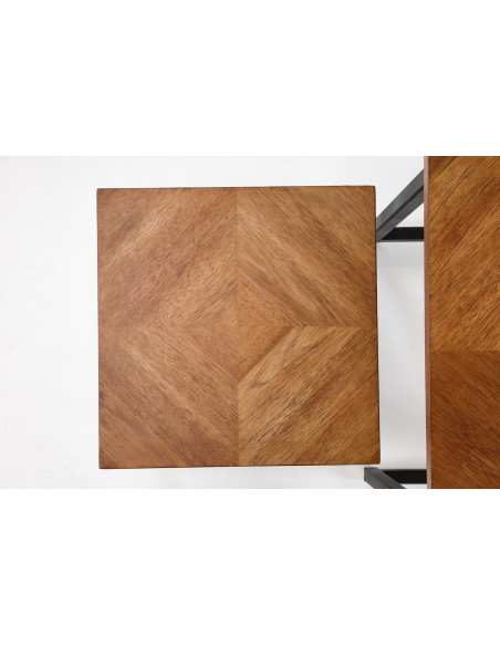 ELZA zestaw 2 ław, orzechowy / czarny (1p 1szt)