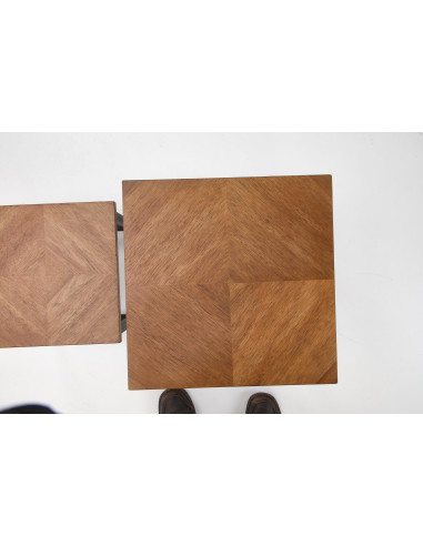 ELZA zestaw 2 ław, orzechowy / czarny (1p 1szt)