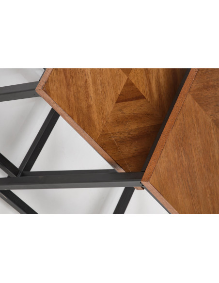 ELZA zestaw 2 ław, orzechowy / czarny (1p 1szt)