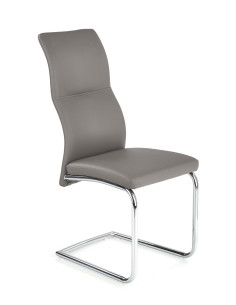 ARCO Krzesło metalowe chromowane / eko skóra kolor popiel (1p 2szt)
