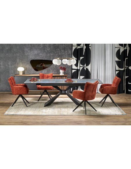 LUCIANO stół rozkładany, blat: niebieski marmur (2p 1szt)