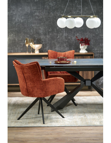 LUCIANO stół rozkładany, blat: niebieski marmur (2p 1szt)