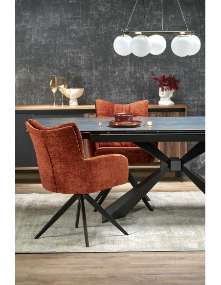 LUCIANO stół rozkładany, blat: niebieski marmur (2p 1szt)