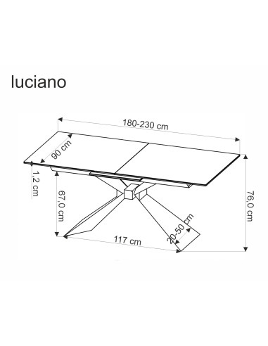 LUCIANO stół rozkładany, blat: niebieski marmur (2p 1szt)