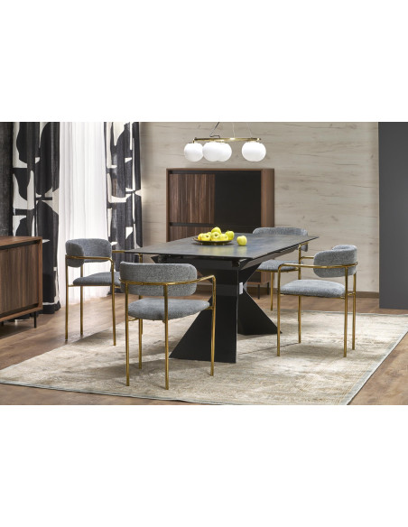 LUCIANO stół rozkładany, blat: niebieski marmur (2p 1szt)