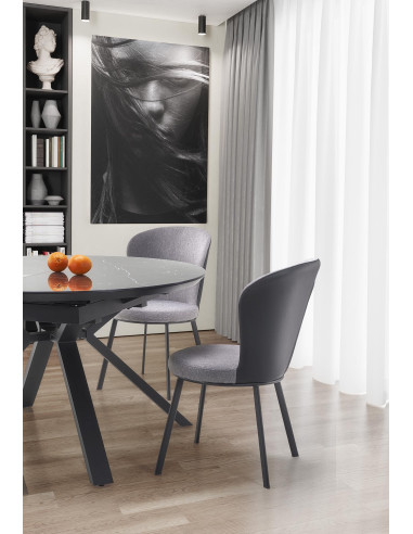 VERTIGO stół rozkładany, blat - czarny marmur, nogi - czarny (2p 1szt)