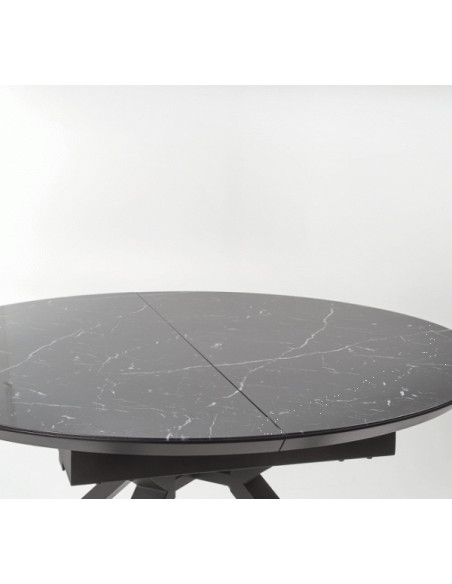 VERTIGO stół rozkładany, blat - czarny marmur, nogi - czarny (2p 1szt)