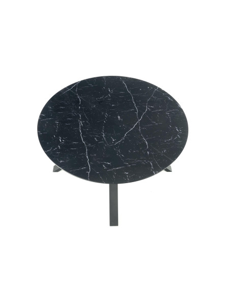 VERTIGO stół rozkładany, blat - czarny marmur, nogi - czarny (2p 1szt)