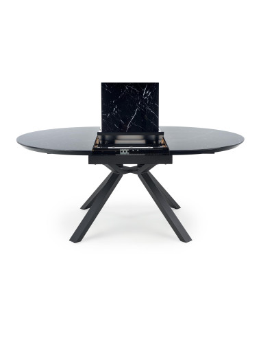 VERTIGO stół rozkładany, blat - czarny marmur, nogi - czarny (2p 1szt)