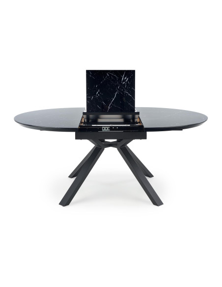 VERTIGO stół rozkładany, blat - czarny marmur, nogi - czarny (2p 1szt)