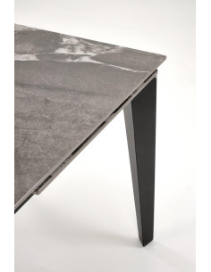 FELIX stół rozkładany, blat - popielaty marmur, nogi - czarny (2p 1szt) 2