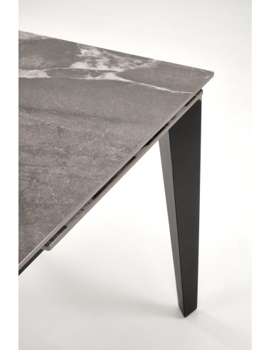 FELIX stół rozkładany, blat - popielaty marmur, nogi - czarny (2p 1szt)