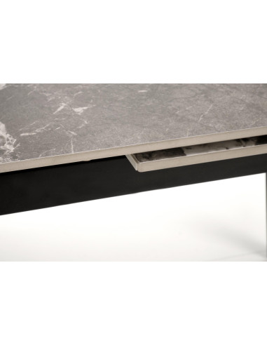FELIX stół rozkładany, blat - popielaty marmur, nogi - czarny (2p 1szt)