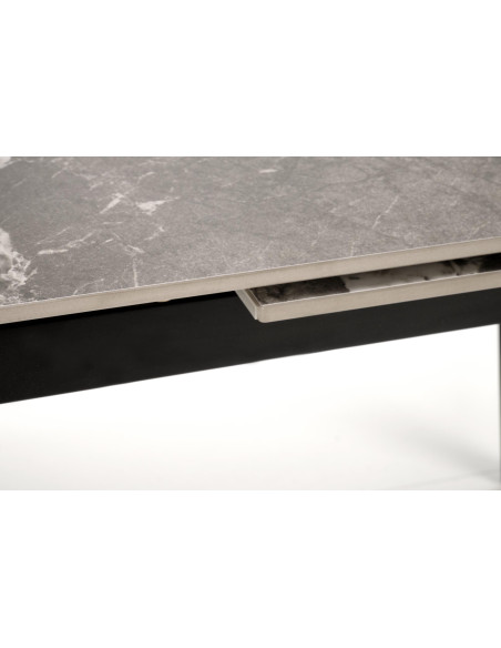 FELIX stół rozkładany, blat - popielaty marmur, nogi - czarny (2p 1szt)