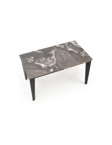 FELIX stół rozkładany, blat - popielaty marmur, nogi - czarny (2p 1szt)