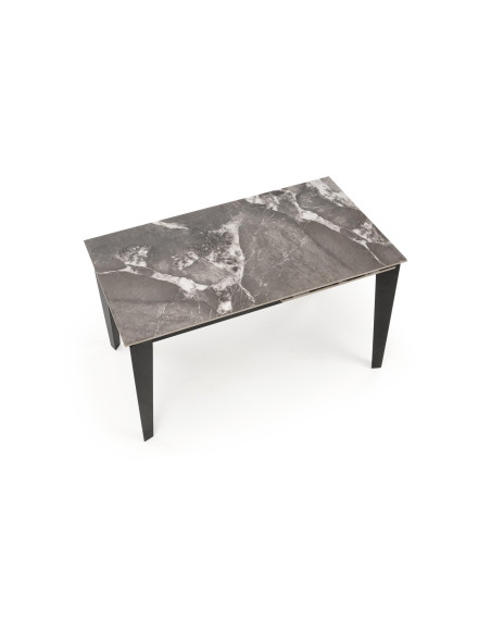 FELIX stół rozkładany, blat - popielaty marmur, nogi - czarny (2p 1szt)