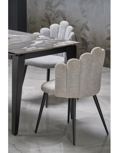 FELIX stół rozkładany, blat - popielaty marmur, nogi - czarny (2p 1szt)