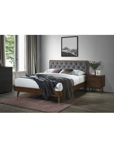 CASSIDY łóżko popielaty / orzech (3p 1szt)